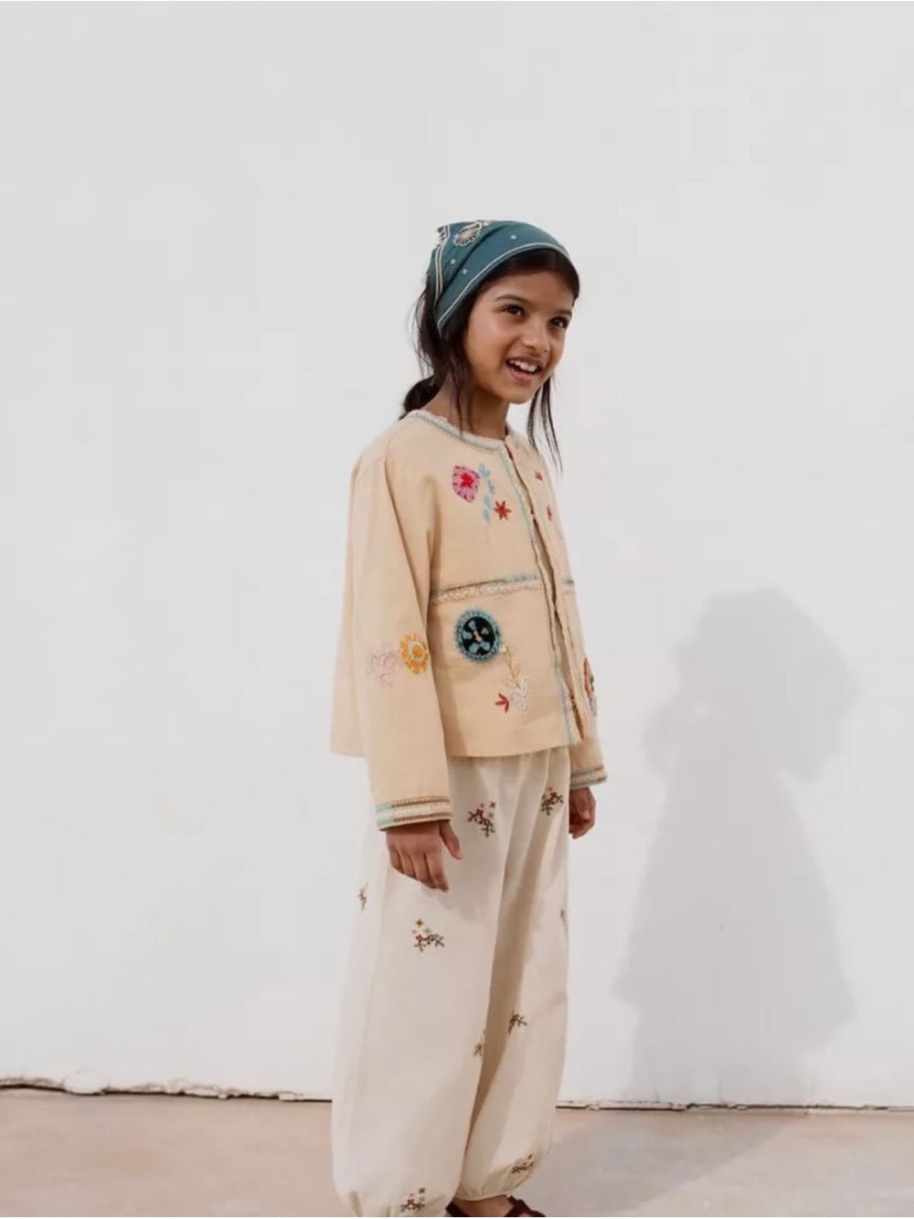 Zara Kids Embroidered Cotton Linen Jacket
